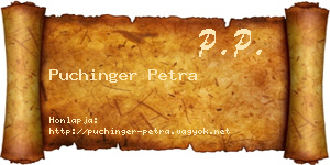 Puchinger Petra névjegykártya
